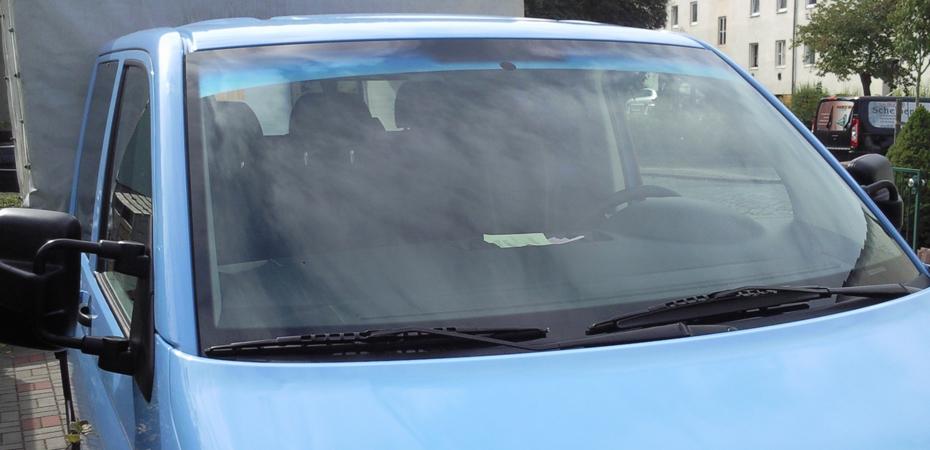 Glasfolien Scheibentönung Blendstreifen VW T5 Transporter blau Verlauf