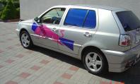 Glasfolien Scheibentnung Bruxsafol blau VW Golf 3 silber