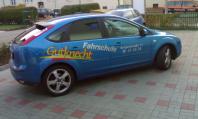 Glasfolien Scheibentnung Bruxsafol schwarz Verlauf Ford Focus blau Fahrschule Gutknecht