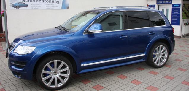 Glasfolien Scheibentnung Bruxsafol Smoke 5 VW Touareg R50 blau