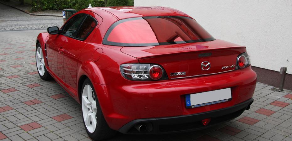 Glasfolien Scheibentönung Bruxsafol Xtreme X-treme rot Mazda RX8 RX-8