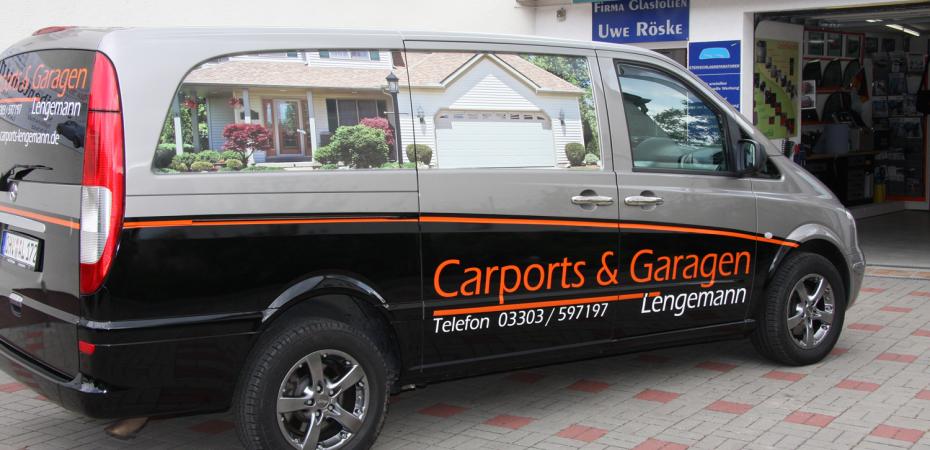 Werbung Vollverklebung Carports Garagen Lengemann Mercedes Vito - Glasfolien Uwe Röske
