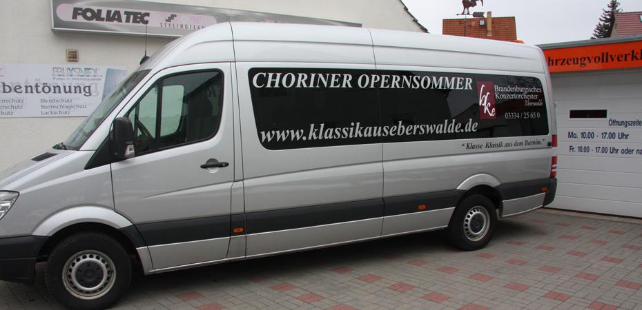 KFZ Beschriftung Choriner Opernsommer Glasfolien Uwe Röske