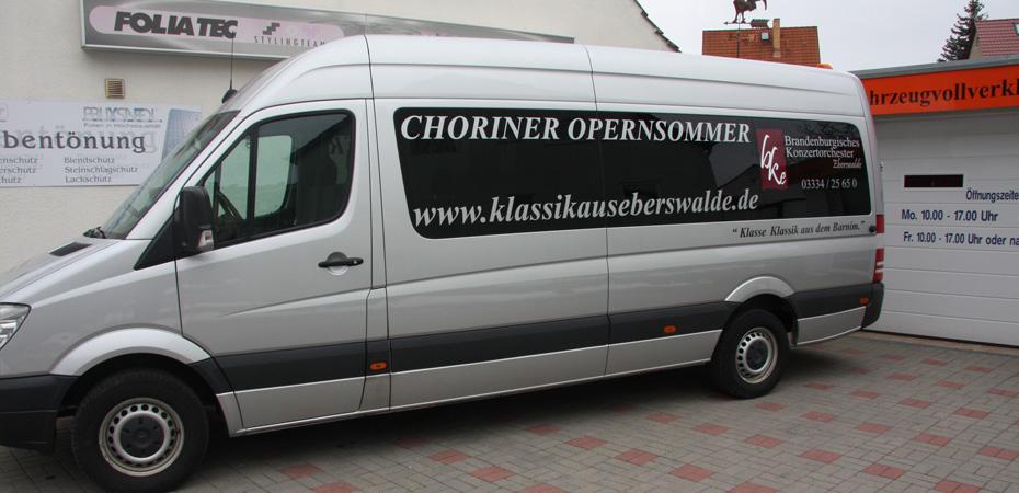 KFZ Beschriftung Choriner Opernsommer Glasfolien Uwe Rske