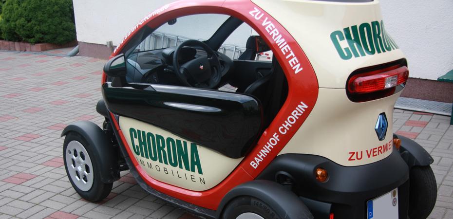 Renault Twizy Vollverklebung + Werbung - Chorona Immobilien Eberswalde